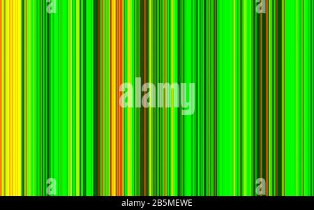 Abstrakte Linien von grün-gelben und dunklen Hintergrundfarben, geometrische Formen und Textur von mehrfarbigen Linien. Abbildung für Hintergrundbild oder Design. Stockfoto