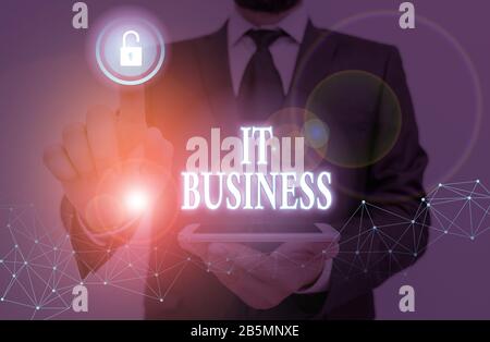 Wort schreiben Text IT-Business. Business foto Präsentation Organisation Informationstechnologie Ziele zu erreichen Stockfoto