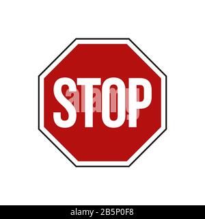 Straßenschild, Stoppschild, Illustrationsdesign. Vektor EPS 10. Stockfoto