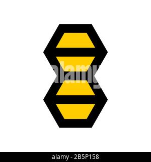 B Letter Bee Hexagon Logo Template Illustration Design. Vektor EPS 10. Stockfoto