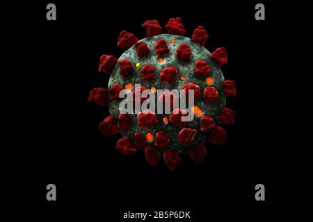 Coronavirus SARS-COV-2 (Covid-19), HIV-Virus, SARS-Virus, Grippevirus. Stockfoto