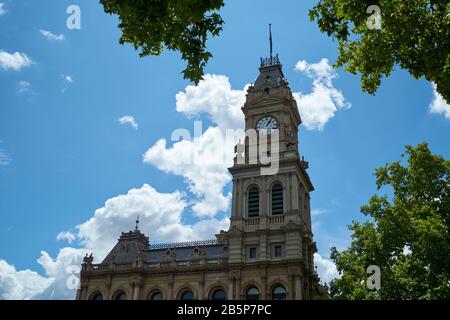 Außenansicht der alten Post, auch des Besucherzentrums. In Bendigo, Victoria, Australien. Stockfoto