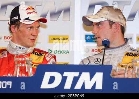 Nürnberg, Deutschland. August 2009. Nürnberg, Deutschland - August 2009: Motorsports/DTM: Deutsche Touring Cars Championship mit Mattias Ekstroem und Jamie Green. Mercedes, Audi, Ekström, Ekstrom, Matthias weltweite Nutzung Credit: Dpa / Alamy Live News Stockfoto