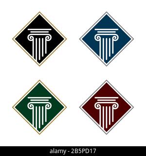 Pillar Logo Template for Lawyer Firm Illustration Design. Vektor EPS 10. Stockfoto