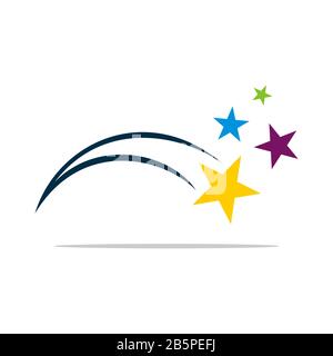 Design Der Illustrationen Für Logos Mit Fallenden Sternen. Vektor EPS 10. Stockfoto