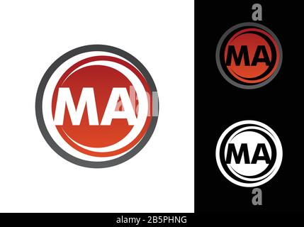 M EINE Vektor-Vorlage für das Design eines MA-Logos, grafisches Alphabet Symbol für Corporate Business Identity Stock Vektor