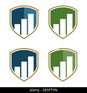 Stock Exchange Shield Logo Template Illustration Design. Vektor EPS 10. Stockfoto