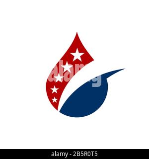 American Flag Drop Oil Logo Template Illustration Design. Vektor EPS 10. Stockfoto