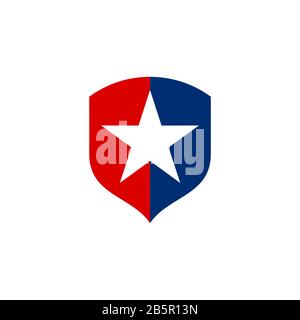 Design Der Illustration von Logo-Vorlagen für Star- und Shield-Logos von Law Office. Vektor EPS 10. Stockfoto
