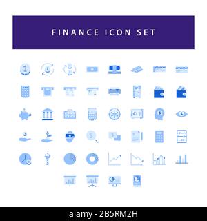 Business- und Finanz-Symbol mit farbenfrohem, modernem Flat Style. Stock Vektor