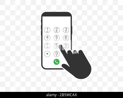 Tastatur, Smartphone-in-Hand-Symbol. Vektorgrafiken, flaches Design. Stock Vektor