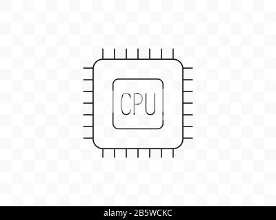 CPU, Prozessorsymbol. Vektorgrafiken, flaches Design. Stock Vektor