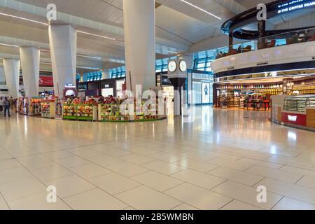 Innenbereich des Terminals 3 im Indira Gandhi International Airport. Neu-Delhi. Indien Stockfoto