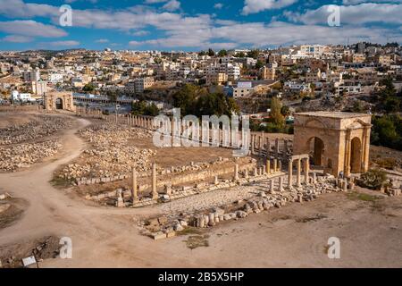 Antike römische Ruinen in Jerash, Jordanien Stockfoto