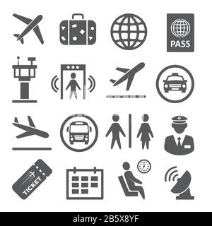 AirPort Symbole auf weißem Hintergrund Stock Vektor