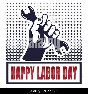 Happy Labor Day Banner. Mai. Designvorlage. Vektorgrafiken Stock Vektor