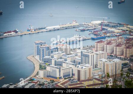 Panoramablick auf gibraltar und Umgebung Stockfoto