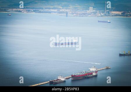 Panoramablick auf gibraltar und Umgebung Stockfoto