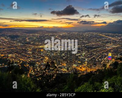 Blick auf Montserrate in Bogota, Kolumbien Stockfoto