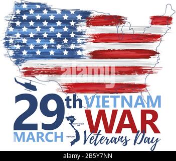 national-vietnam-Kriegsveteranen-Day-Banner Stock Vektor