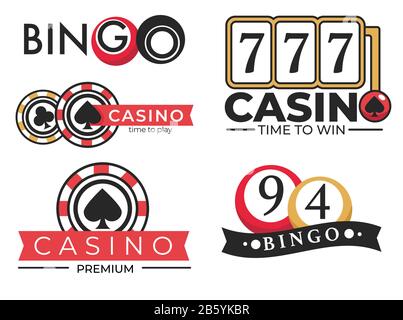 Casino Glücksspiel Club und Bingo-Spiel isolierte Icons Stock Vektor