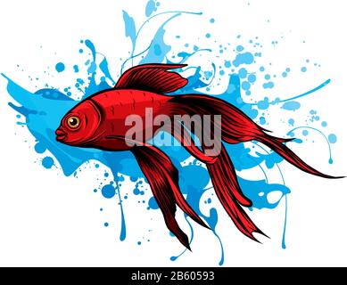 Red Drum, Rotbarsch. Vector Illustration mit raffinierten Details Stock Vektor