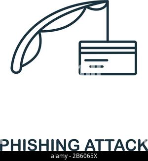 Symbol für Phishingangriffe aus der Sammlung von Cyber-Sicherheit. Einfaches Symbol für Phishing-Angriffe für Vorlagen, Webdesign und Infografiken Stock Vektor
