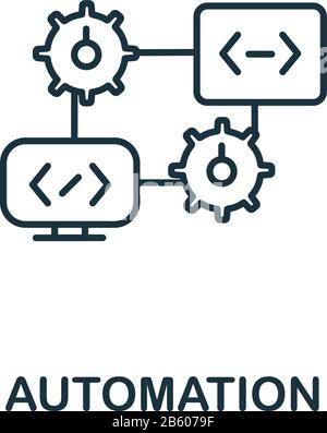 Automatisierungssymbol aus der Industrie 4.0-Kollektion. Symbol für einfache Elementautomatisierung für Vorlagen, Webdesign und Infografiken Stock Vektor