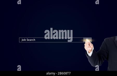 Geschäftsfrau klicken Internet Seite Suchen auf dem Computer Touchscreen Stockfoto