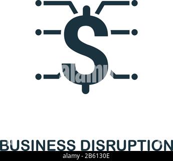 Symbol Für Geschäftsunterbrechungen. Einfaches Element aus der Erfassung von Geschäftsunterbrechungen. Symbol für Eine Unterbrechung der Geschäftsabläufe für Vorlagen, Infografiken und mehr Stock Vektor