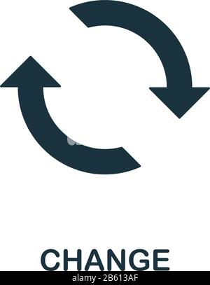 Symbol ändern. Einfaches Element aus der Sammlung digitaler Unterbrechungen. Gefülltes Änderungssymbol für Vorlagen, Infografiken und mehr Stock Vektor