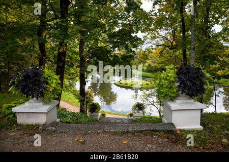 Central Park, Sveksna, Litauen Stockfoto