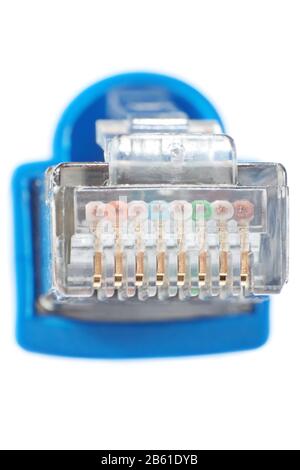 LAN-Anschluss Ethernet-Netzwerke im Makro Stockfoto