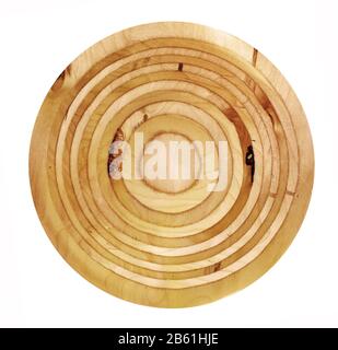 Dekorativer Holzstumpf, auf weiß Stockfoto