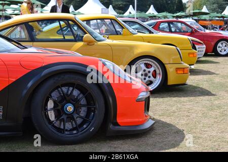 Porsche 911 (991) Cup Car, aufgenommen im Salon Prive im Blenheim Palace August 2018 Stockfoto