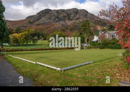 Tennisplätze und Bowling Green in Coniston in Cumbria Stockfoto