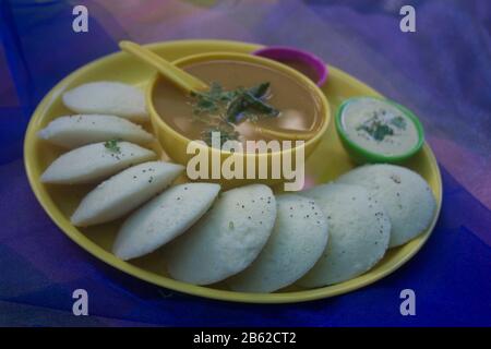 südindische Speise Idli Stockfoto