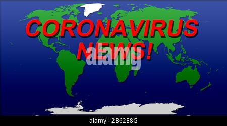 Kovid 19 World Map Illustration grün blau weiß Farbe Effekt Effekte ausschneiden Stockfoto