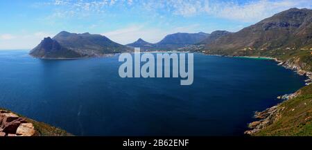 Panorama über die Hout Bay, Kapstadt, Südafrika Stockfoto