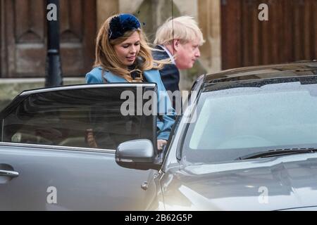 Westminster Abbey, London, Großbritannien. März 2020. Der Premierminister Boris Johnson verlässt - EIN Dienst zum Gedenken an den Commonwealth wird von der Royal Family und Vertretern der Commonwealth-Länder bei Wrestminster Abbey, London, besucht. Credit: Guy Bell/Alamy Live News Credit: Guy Bell/Alamy Live News Stockfoto