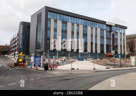 Bauarbeiten am Feethams House in Darlington, England, Großbritannien Stockfoto