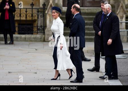 London, Großbritannien. März 2020. Der Earl und Countess of Wessex kommt in der Westminster Abbey an, um am Commonwealth Day an dem jährlichen Gottesdienst teilzunehmen. Credit: Stephen Chung/Alamy Live News Stockfoto