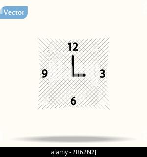 Uhrensymbol im trendigen, flachen Stil, isoliert auf weißem Hintergrund. Zeitsymbol für Ihr Website-Design, Logo, App, UI. Vektorgrafiken, EPS10. Stock Vektor