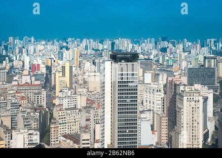 Panoramablick auf die Innenstadt von Sao Paulo, Brasilien, Südamerika Stockfoto