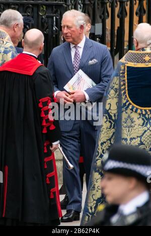 London, Großbritannien. März 2020. Prinz Charles nimmt jährlich am Commonwealth Service in der Westminster Abbey Teil, an dem Regierungsleiter und Vertreter der 54 Länder und 2,4 Milliarden Bürger des Commonwealth teilnehmen. London, Großbritannien - 9. März 2020 Kredit: Nils Jorgensen/Alamy Live News Stockfoto