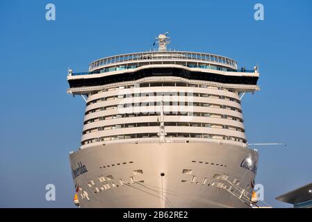 Taufe des Kreuzfahrtschiffs costa smeralda Paten Penelope Cruz 23. Februar 2020 Savona Italien Stockfoto