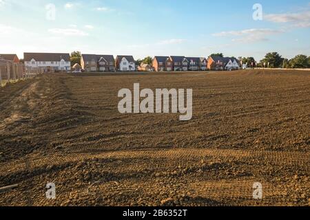 Land, das auf eine neue Hasinentwicklung in Northamptonshire UK vorbereitet wird Stockfoto