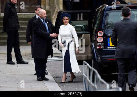 London, Großbritannien. März 2020. Die Countess of Wessex kommt in der Westminster Abbey an, um am Commonwealth Day an dem jährlichen Gottesdienst teilzunehmen. Kredit: Stephen Chung / Alamy Live News Stockfoto