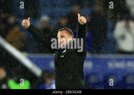 Leicester, Großbritannien. März 2020. Leicester City Manager Brendan Rodgers während des Premier-League-Spiels zwischen Leicester City und Aston Villa im King Power Stadium, Leicester am Montag, den 9. März 2020. (Kredit: Leila Coker / MI News) Foto darf nur für redaktionelle Zwecke in Zeitungen und/oder Zeitschriften verwendet werden, Lizenz für kommerzielle Nutzung erforderlich Kredit: MI News & Sport /Alamy Live News Stockfoto