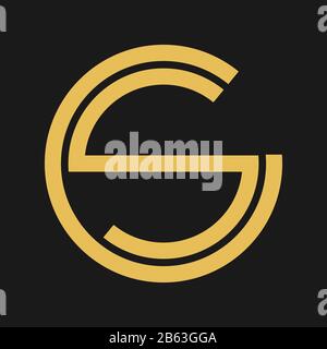 C, S, CS, SC Letter Logo Design und Monogram Logo Stock Vektor